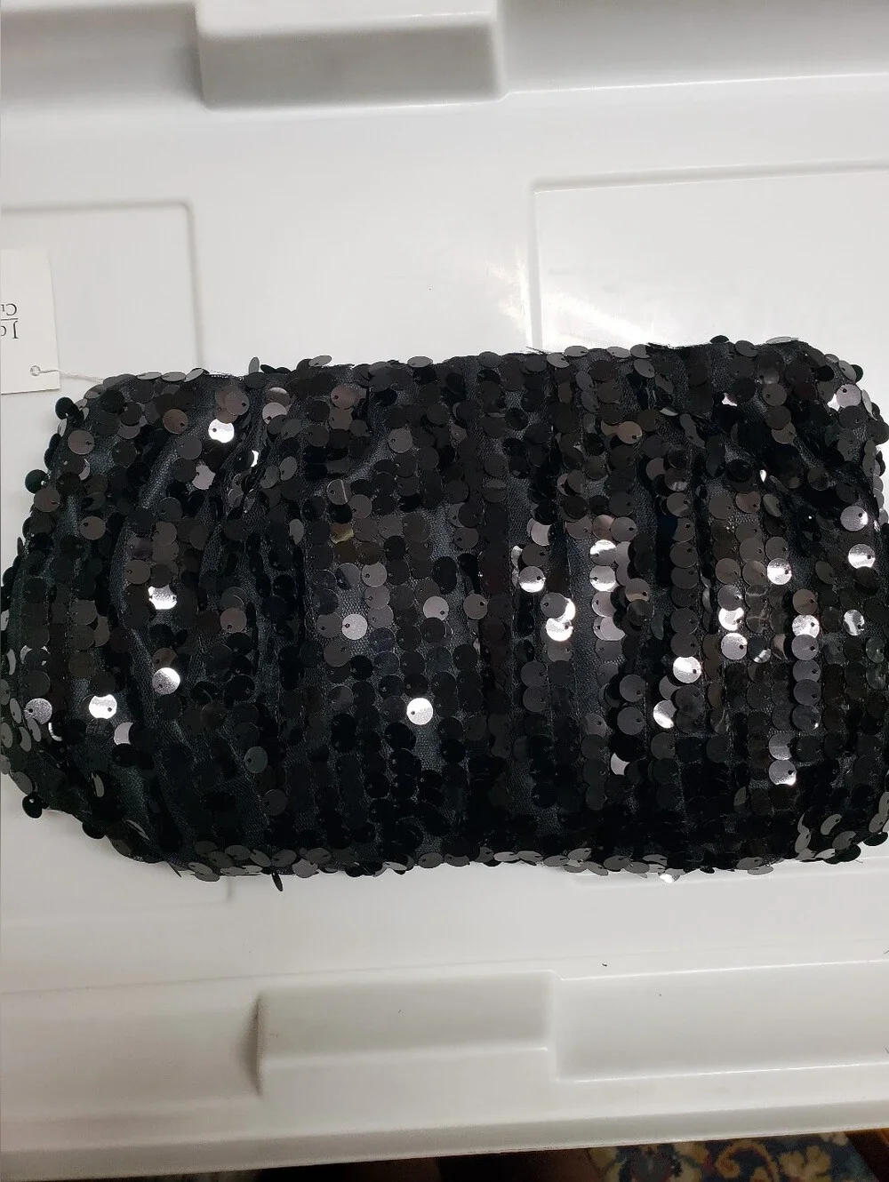 Joan Rivers Black Sequin Evening Clutch